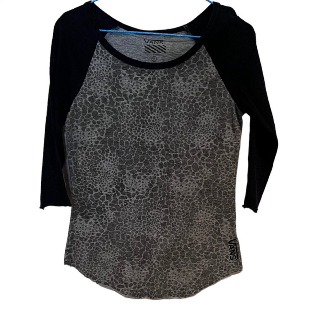 - Vans off the wall classic Black and Gray Women's Top or long sleeve tee